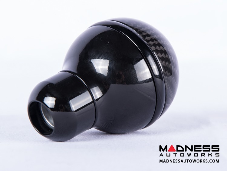 FIAT 500 Gear Shift Knob by BLACK Carbon Fiber Top/ Black Base and